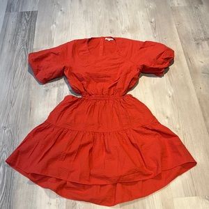 Amazing back cutout red dress